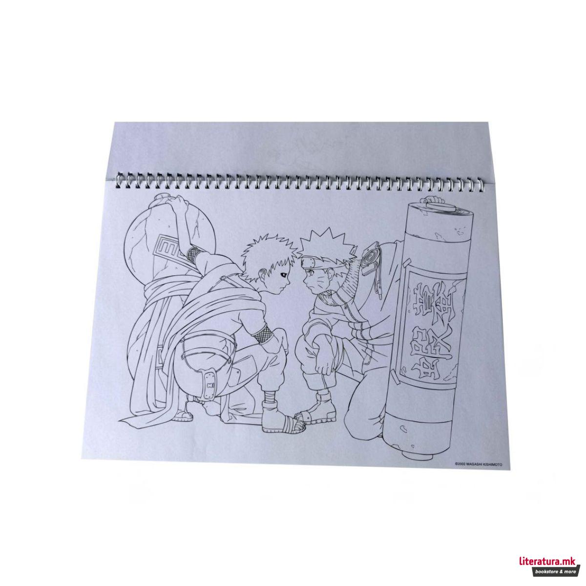 Скицник со стикери, Naruto, 23 x 33 cm, 40 листови 