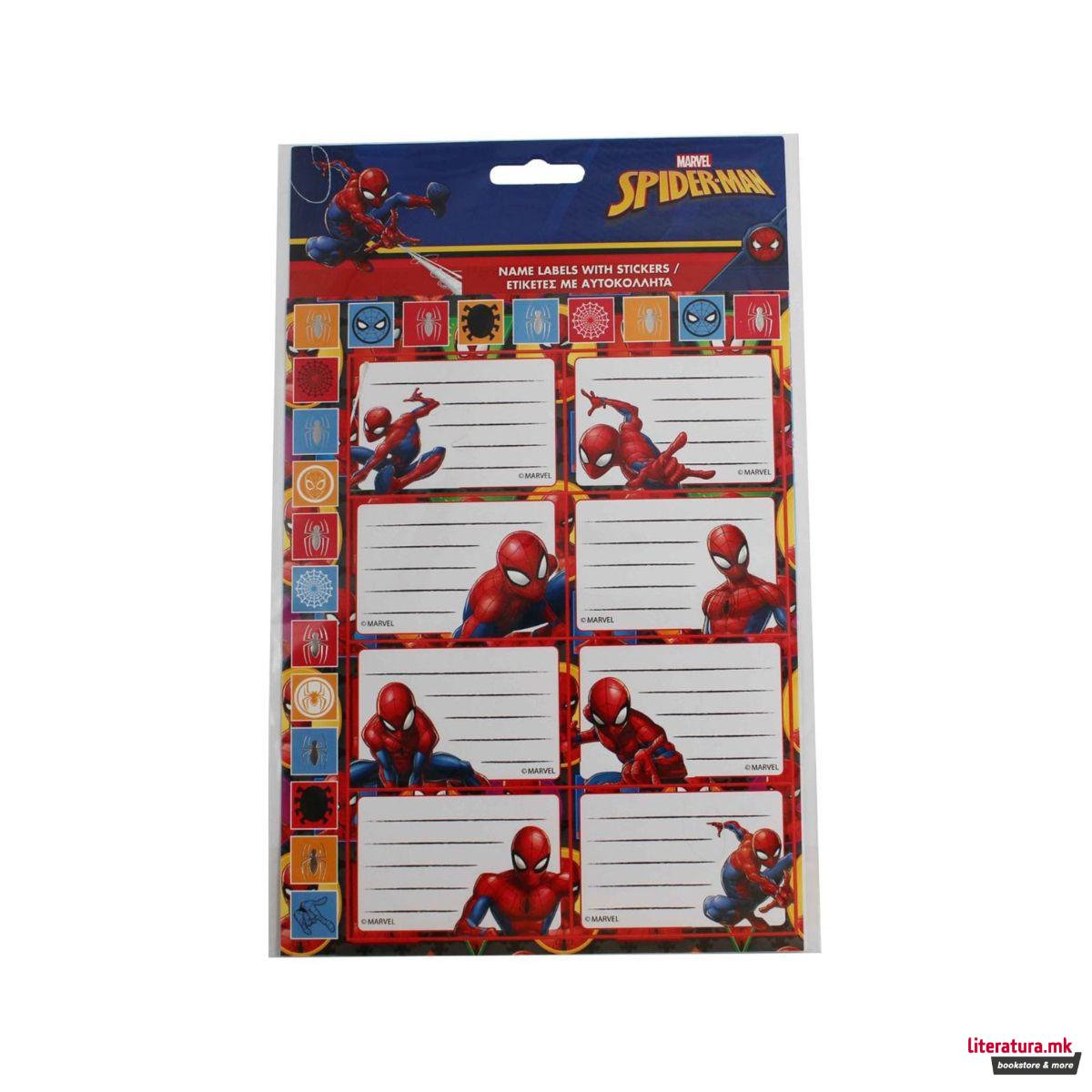 Налепници за име, Marvel: Spider-Man, 1 лист 