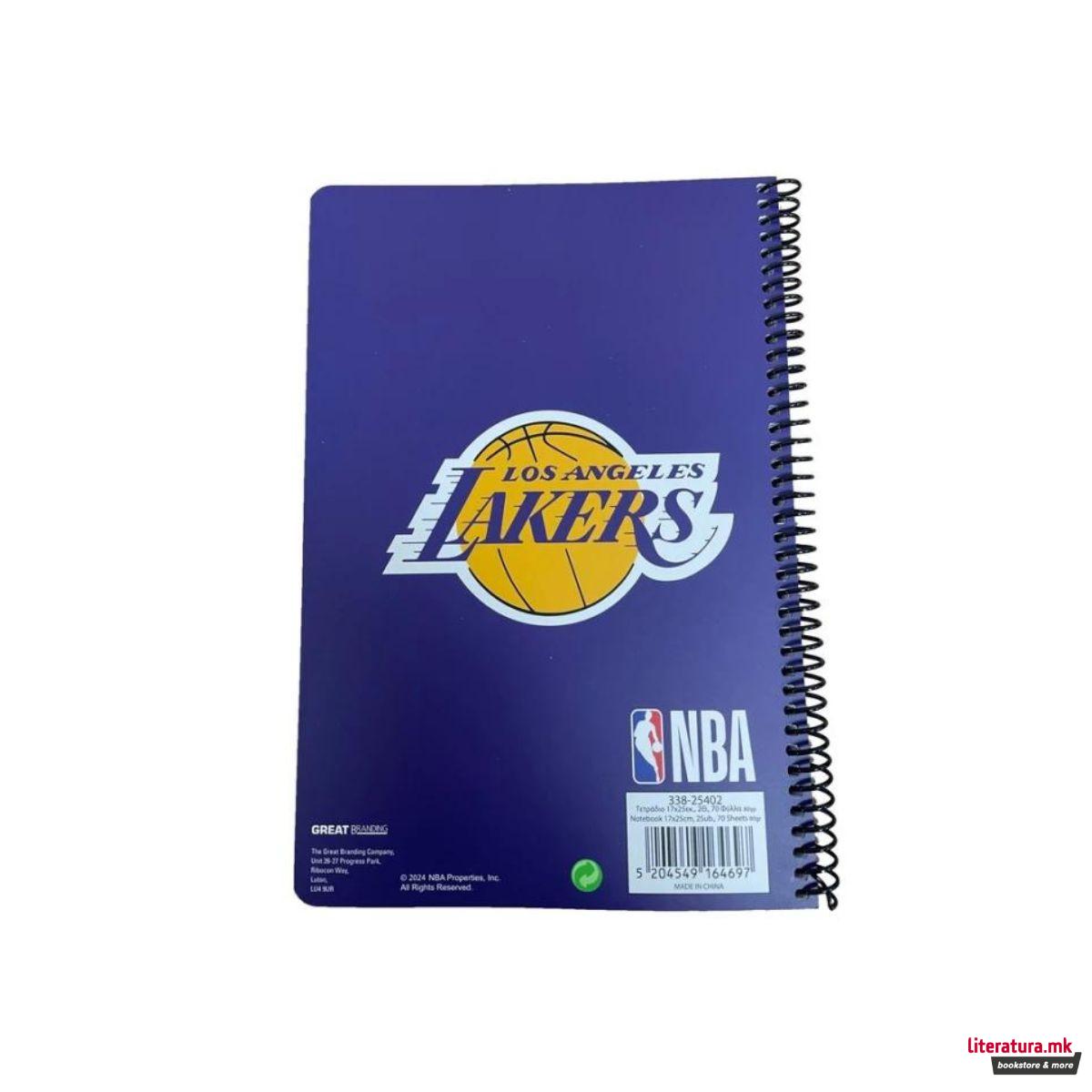 Тетратка, NBA/Los Angeles Lakers, B5, 2 дизајни 