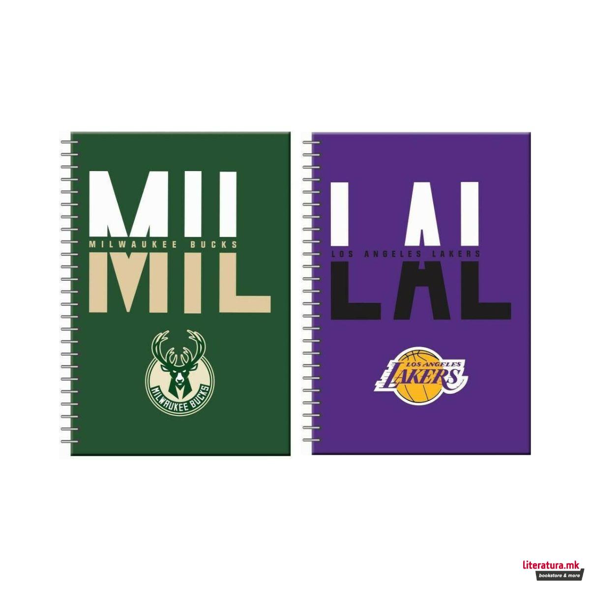 Тетратка, Los Angeles Lakers/Milwaukee Bucks, B5, 2 дизајни 
