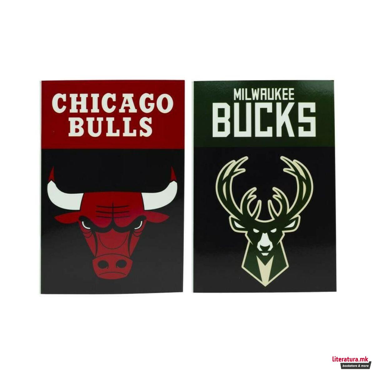 Тетратка, Chicago Bulls/Milwaukee Bucks, B5, 2 дизајни 