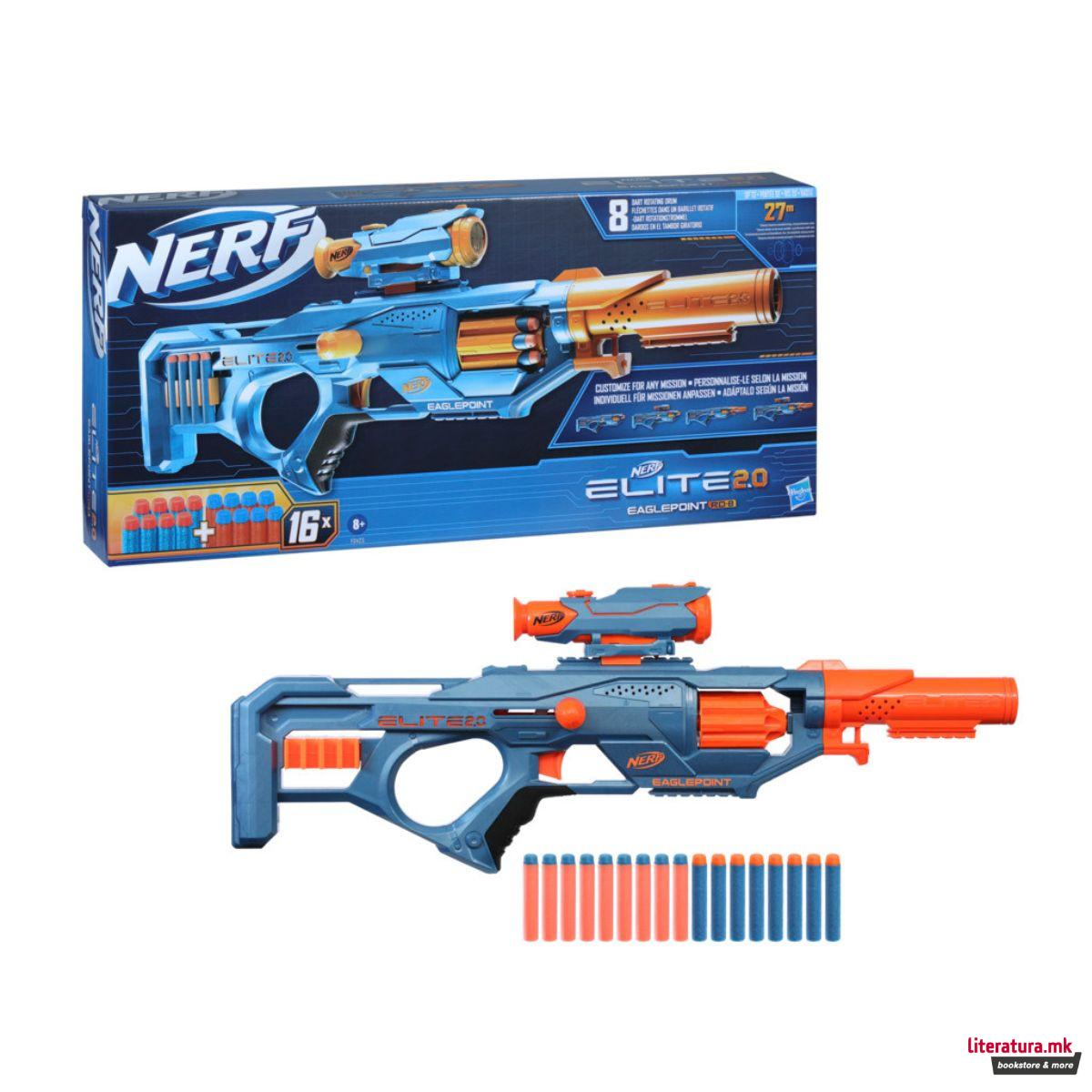 Играчка пушка со мека муниција, Nerf Elite 2.0 Eaglepoint RD-8 