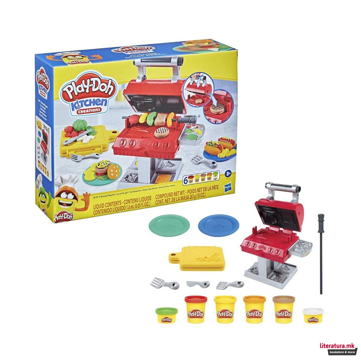 Креативен сет за игра, Play-Doh - Kitchen Creations: Grill'n Stamp 