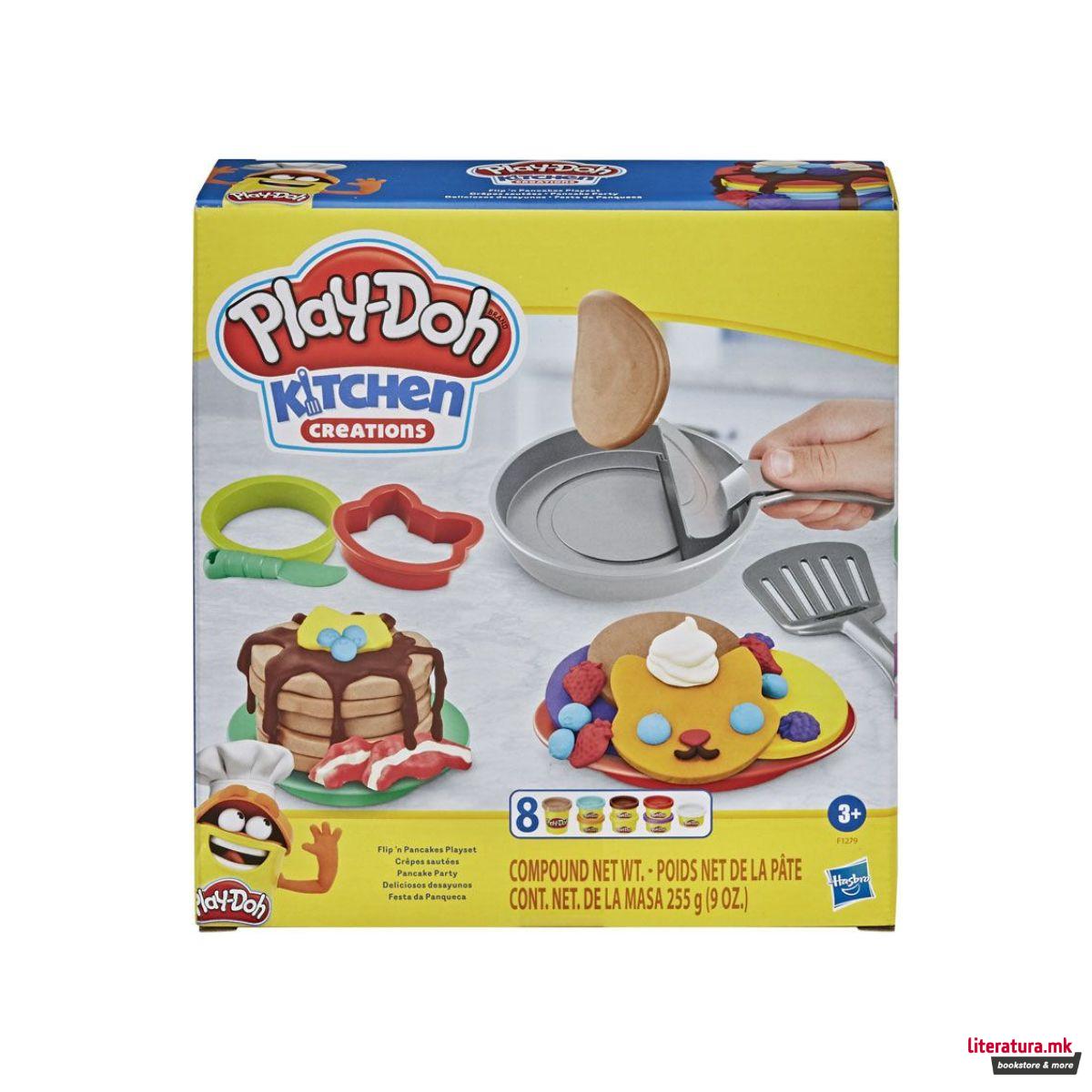 Креативен сет за игра, Play-Doh - Kitchen Creations: Flip'n Pancakes