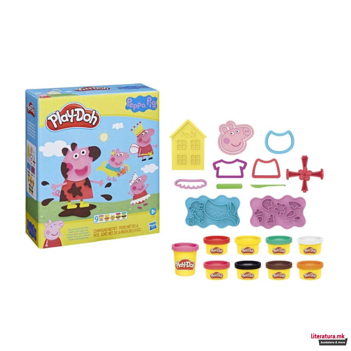 Креативен сет за игра, Play-Doh - Peppa Pig Stylin' Set 