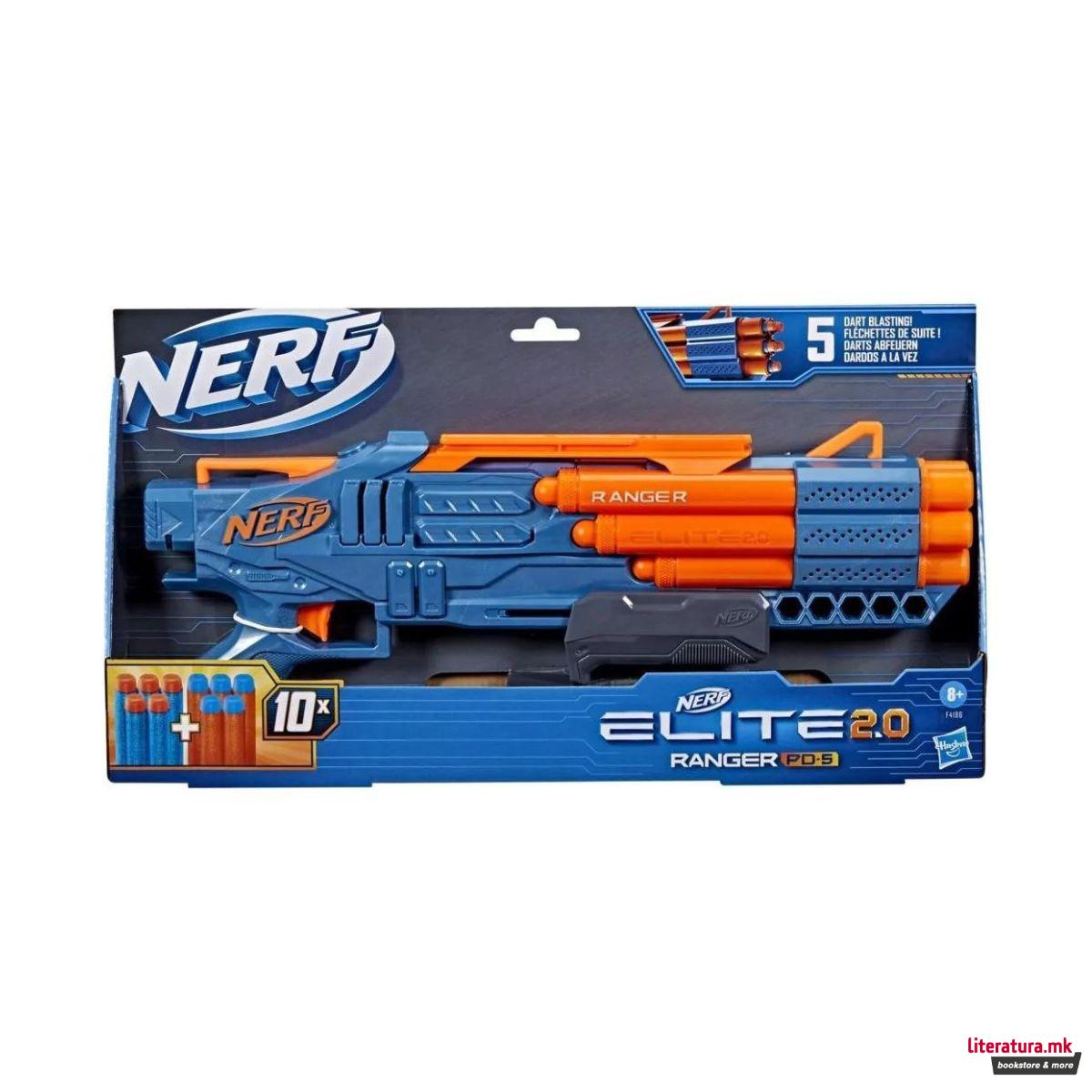 Играчка пушка со мека муниција, Nerf Elite 2.0 Ranger PD 5 