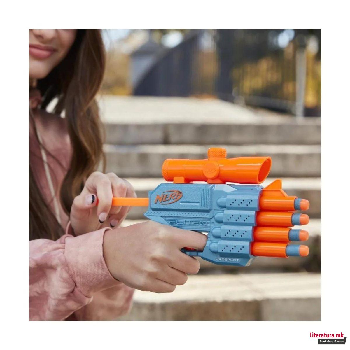 Играчка пушка со мека муниција, Nerf Elite 2.0 Prospect QS-4 Blaster 