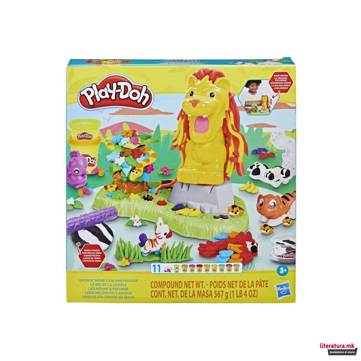 Креативен сет за игра, Play-Doh Growin' Mane Lion and Friends