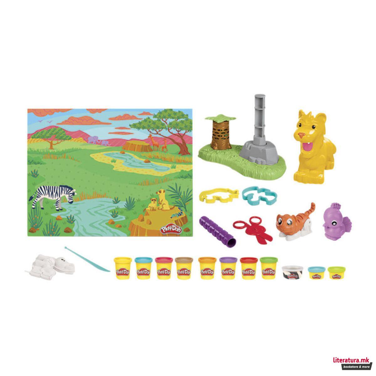 Креативен сет за игра, Play-Doh Growin' Mane Lion and Friends