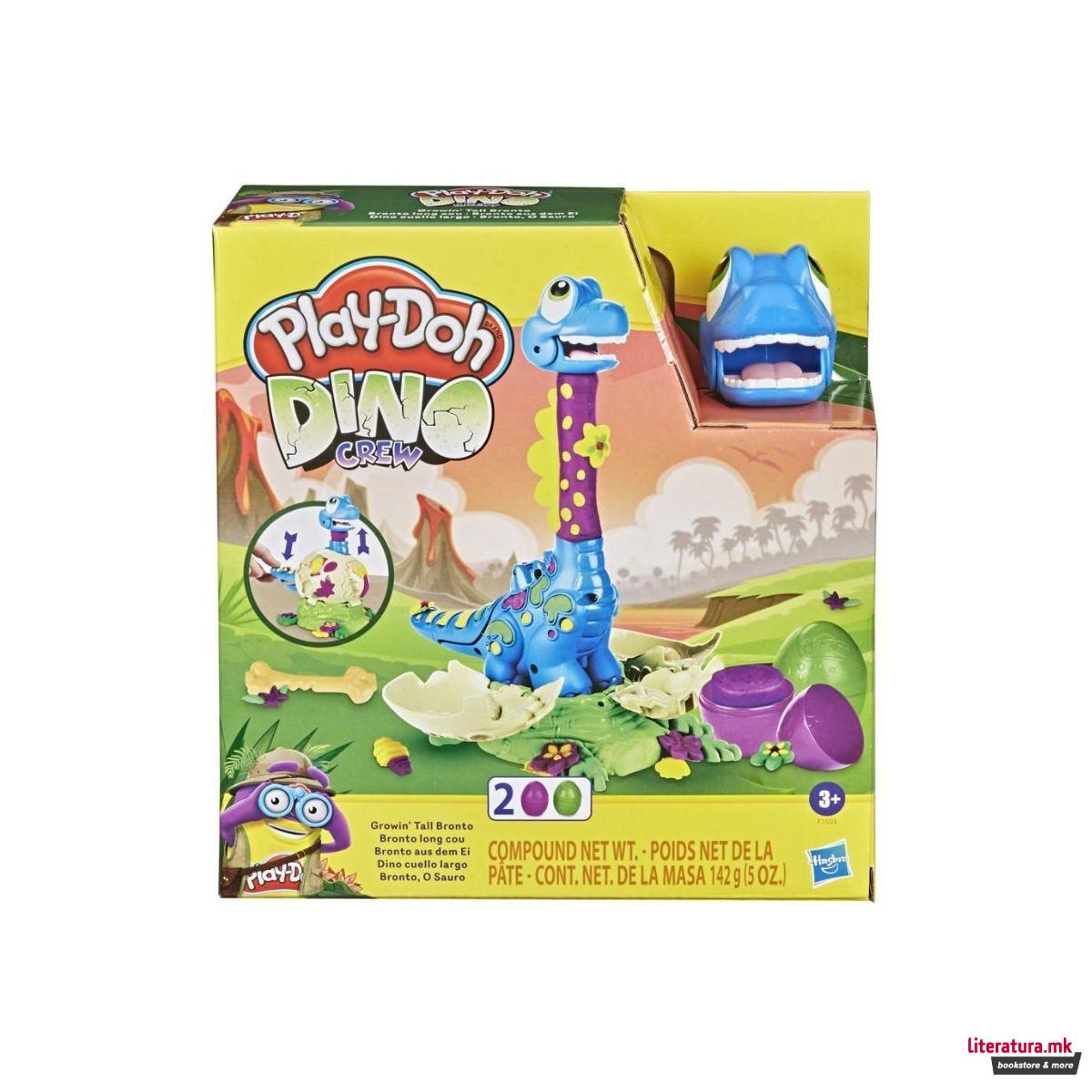 Креативен сет за игра, Play-Doh Dino Crew Growin Tall Bronto 