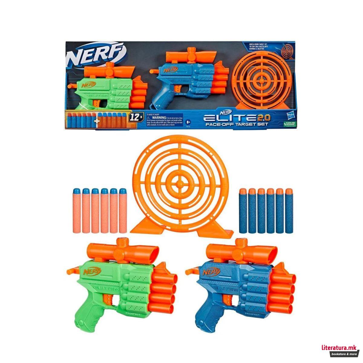 Сет играчки пушки со мека муниција, Nerf Elite 2.0 Face Off Target Set 