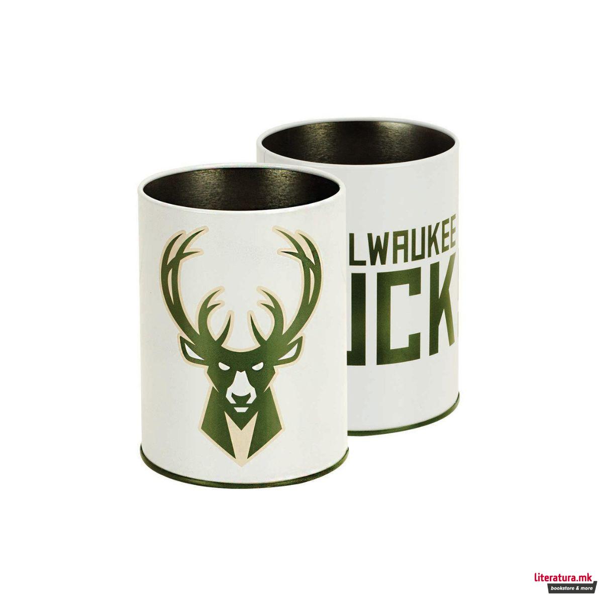 Чаша за моливи, NBA: Milwaukee Bucks - бела 