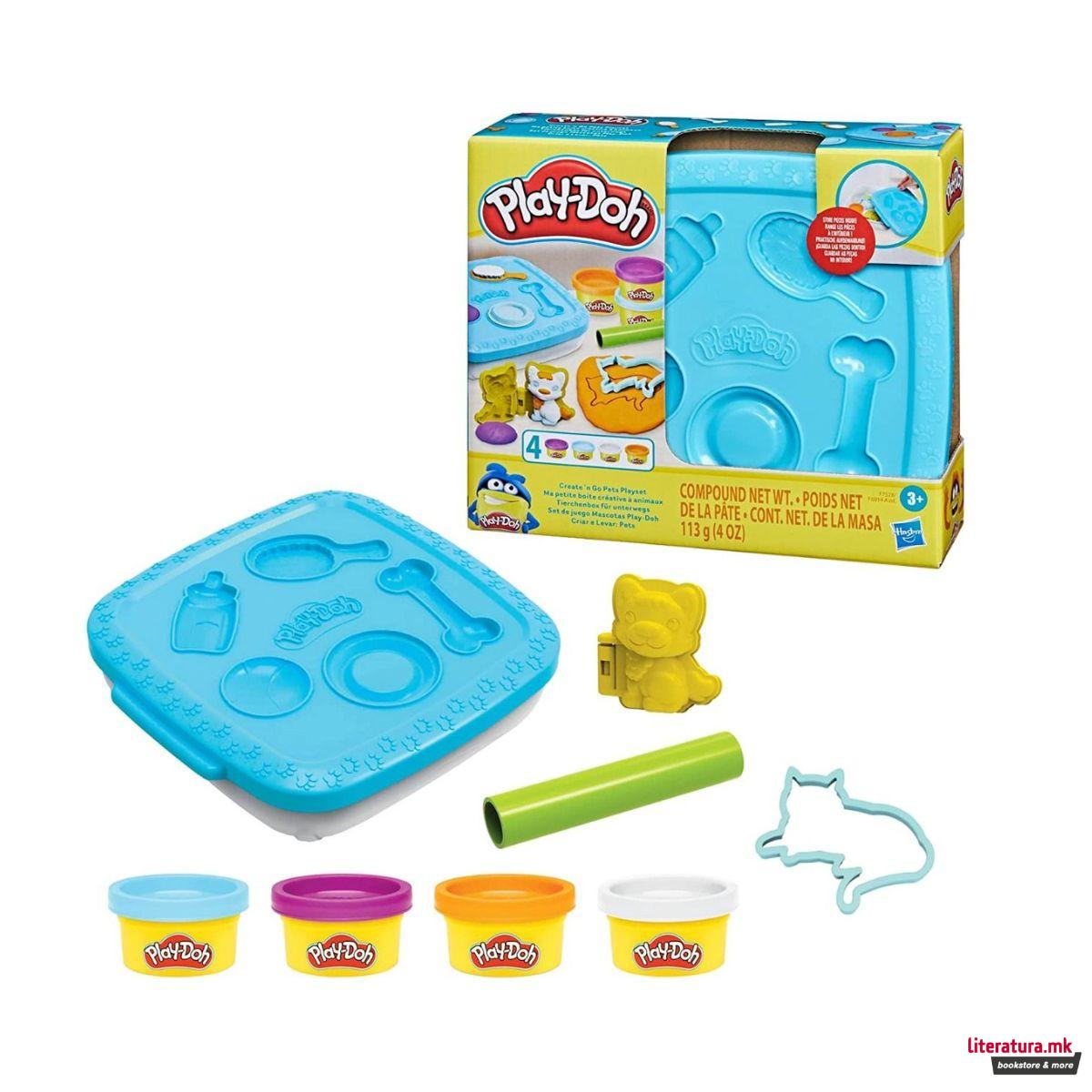 Креативен сет за игра, Play-Doh - Create 'n Go: Pets 
