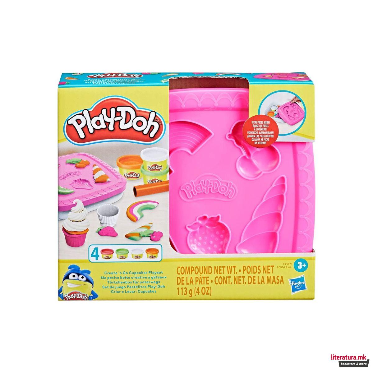 Креативен сет за игра, Play-Doh - Create 'n Go: Cupcakes 
