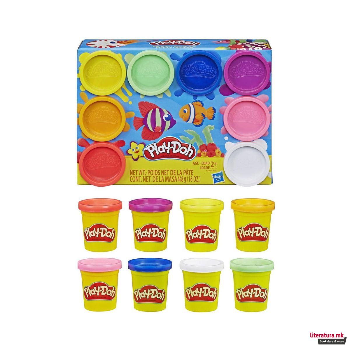Тесто за моделирање - сет од 8 бои, Play-Doh - Rainbow 