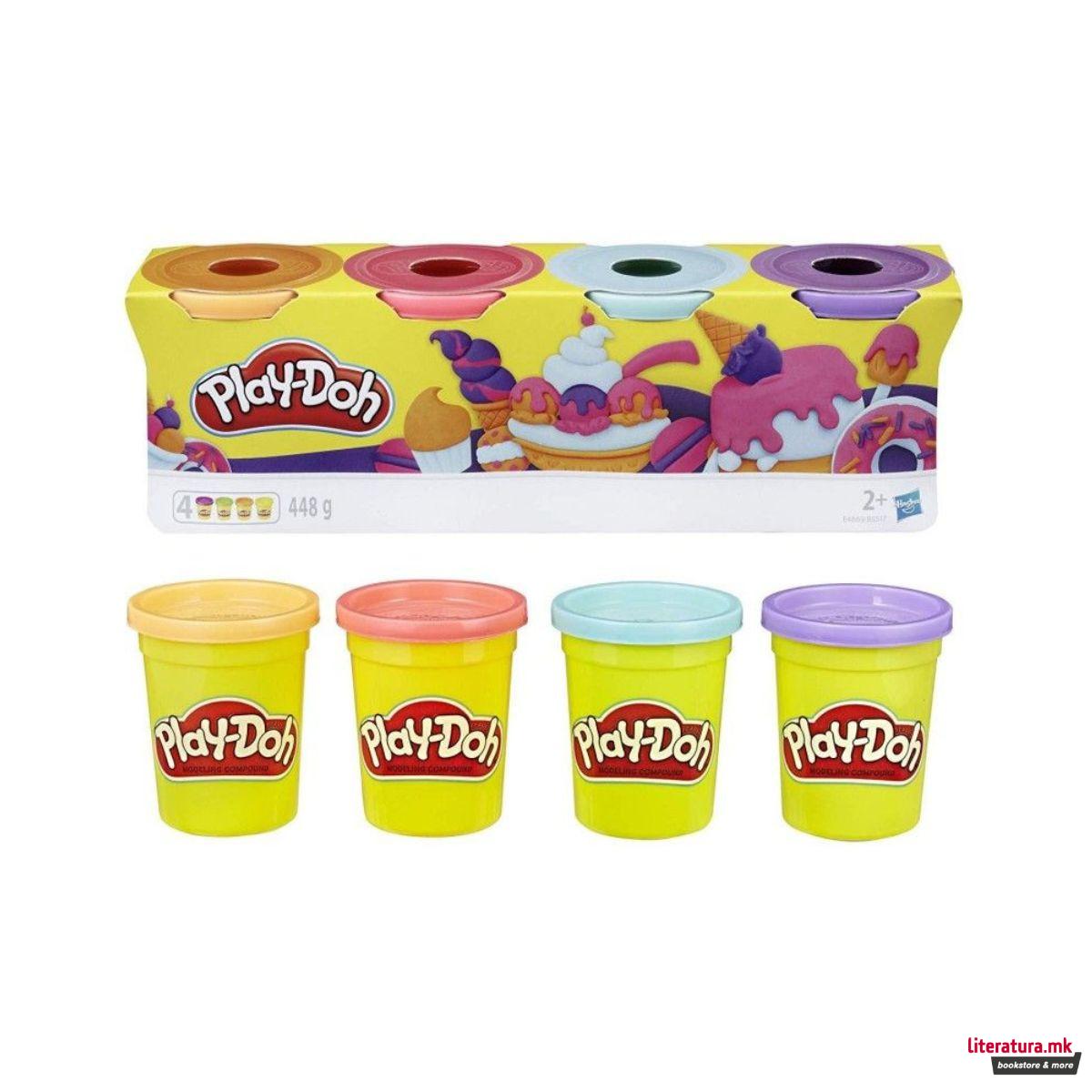 Тесто за моделирање - сет од 4 бои, Play-Doh - Sweet 