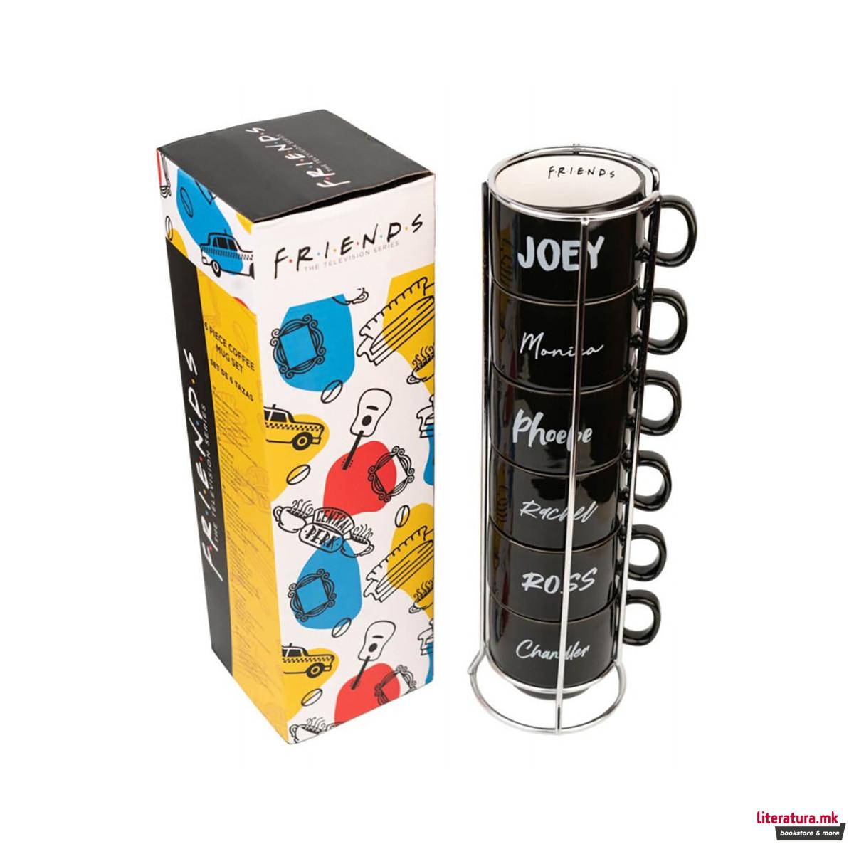 Сет од 6 шолји + метален држач, Friends
