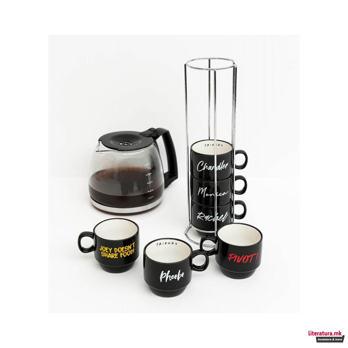 Сет од 6 шолји + метален држач, Friends