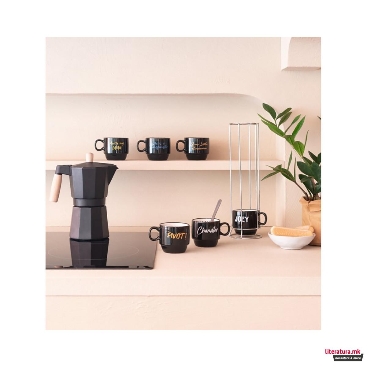 Сет од 6 шолји + метален држач, Friends