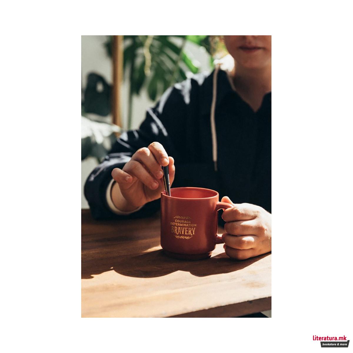 Сет од 4 шолји + метален држач, Harry Potter - Hogwarts Houses 