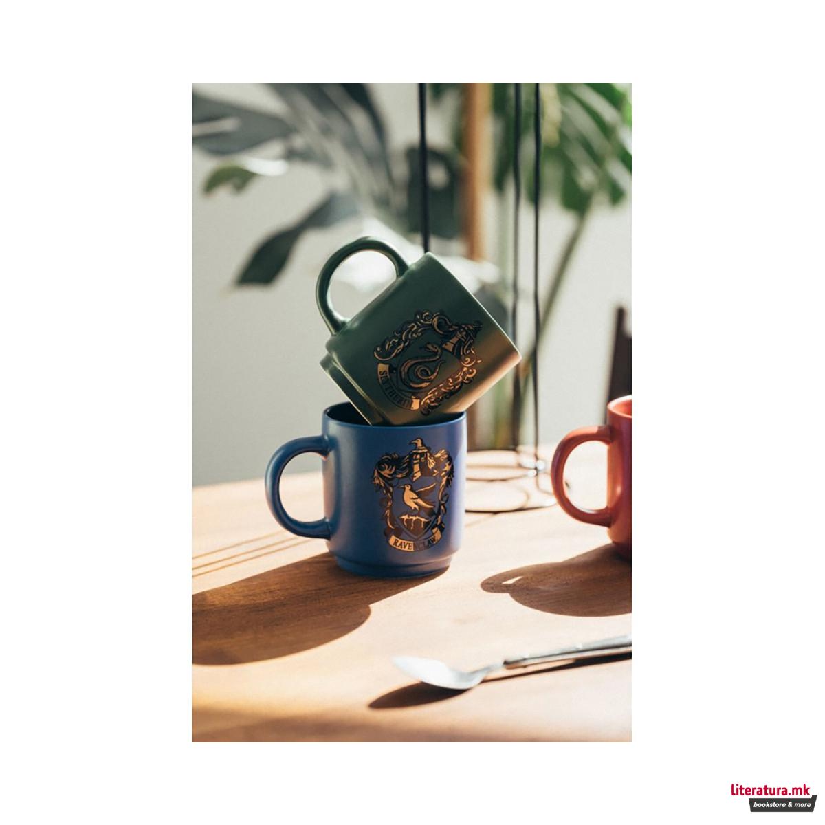 Сет од 4 шолји + метален држач, Harry Potter - Hogwarts Houses 