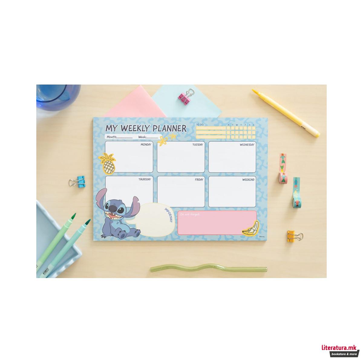 Неделен планер, Stitch Tropical, A4, 54 листови