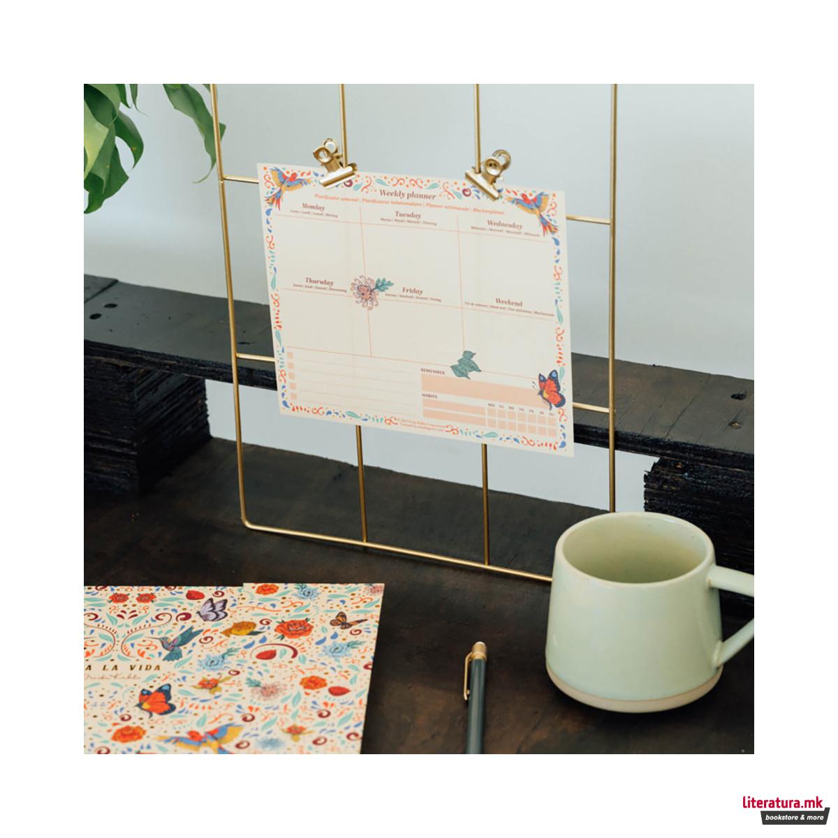 Неделен планер со мемо ливчиња, Frida Kahlo 