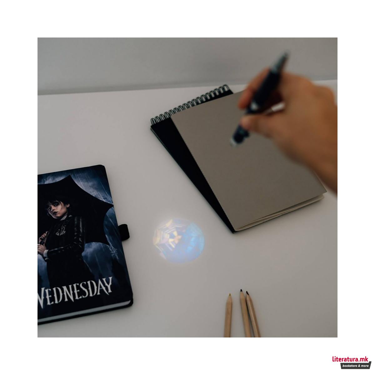 Нотес со пенкало-проектор, Wednesday , A5 