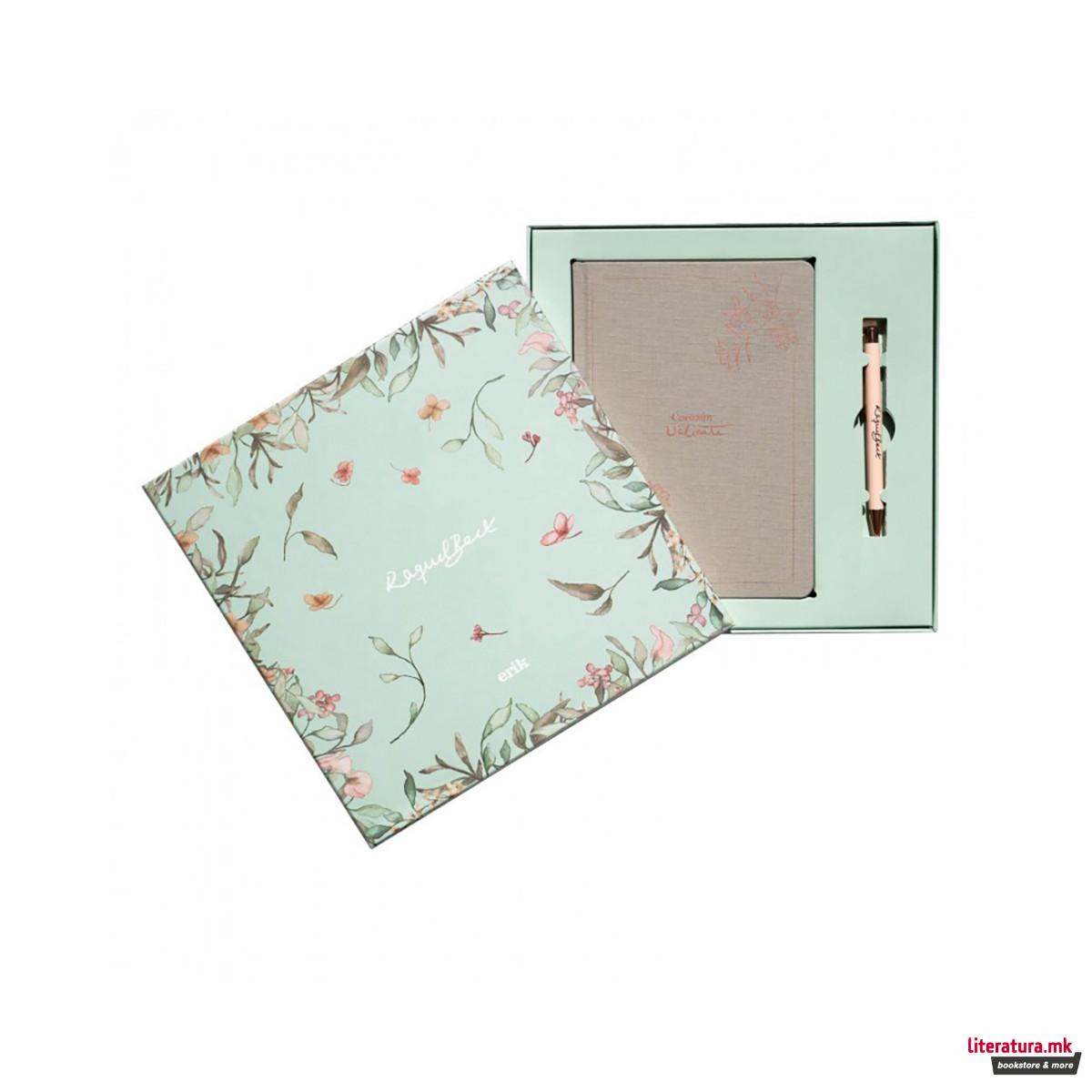 Сет нотес + пенкало, Raquel Beck, A5 