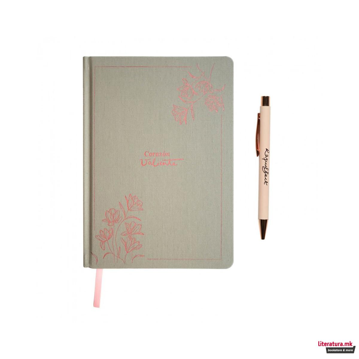 Сет нотес + пенкало, Raquel Beck, A5 