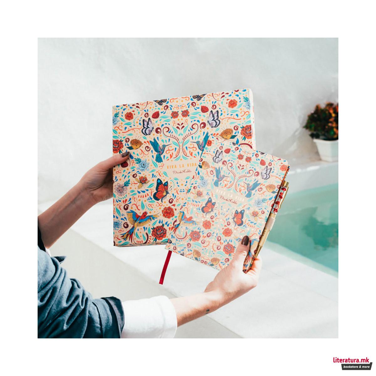 Сет нотес + пенкало, Frida Kahlo - Viva La Vida, A5 