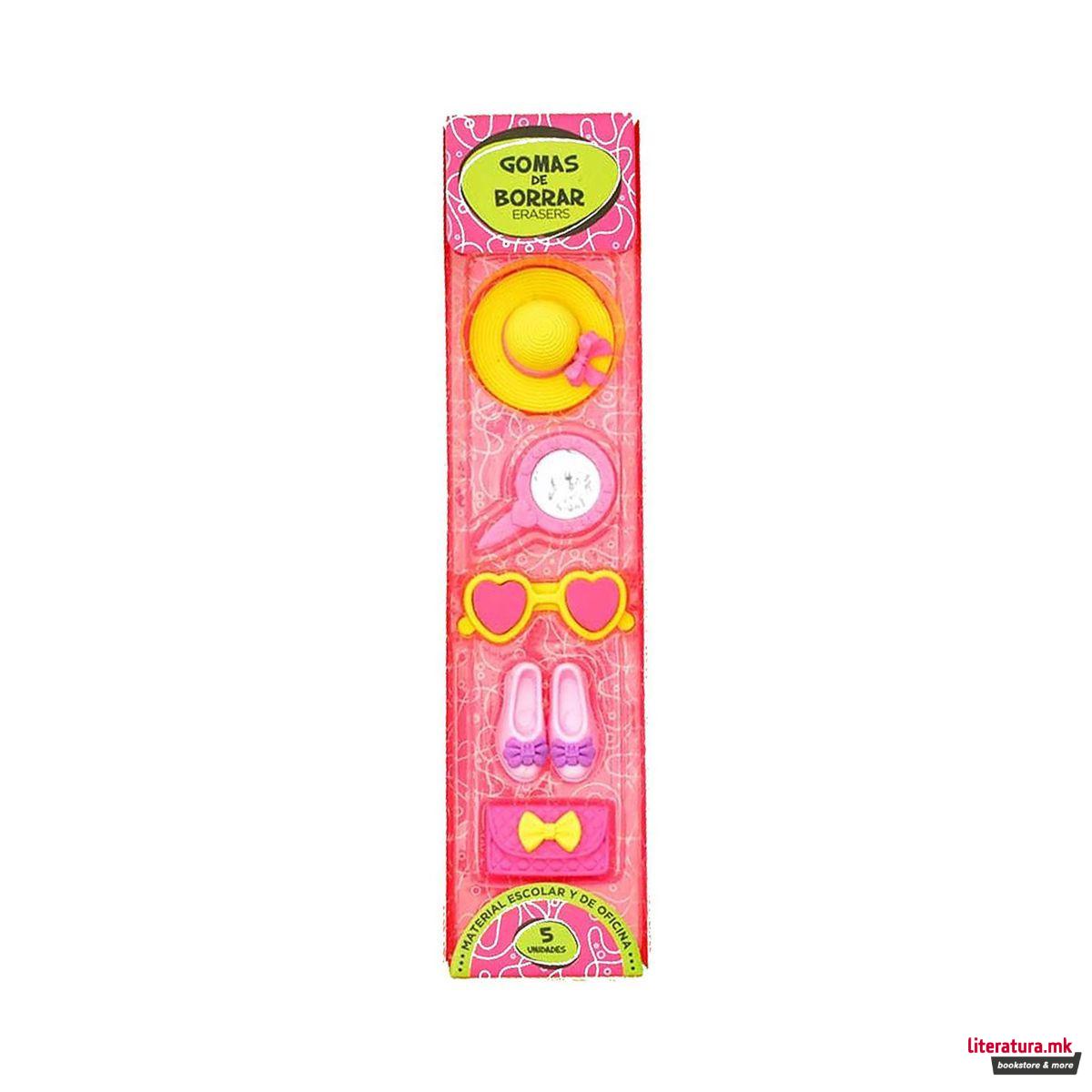 Сет од 5 гумички за бришење, Pretty 