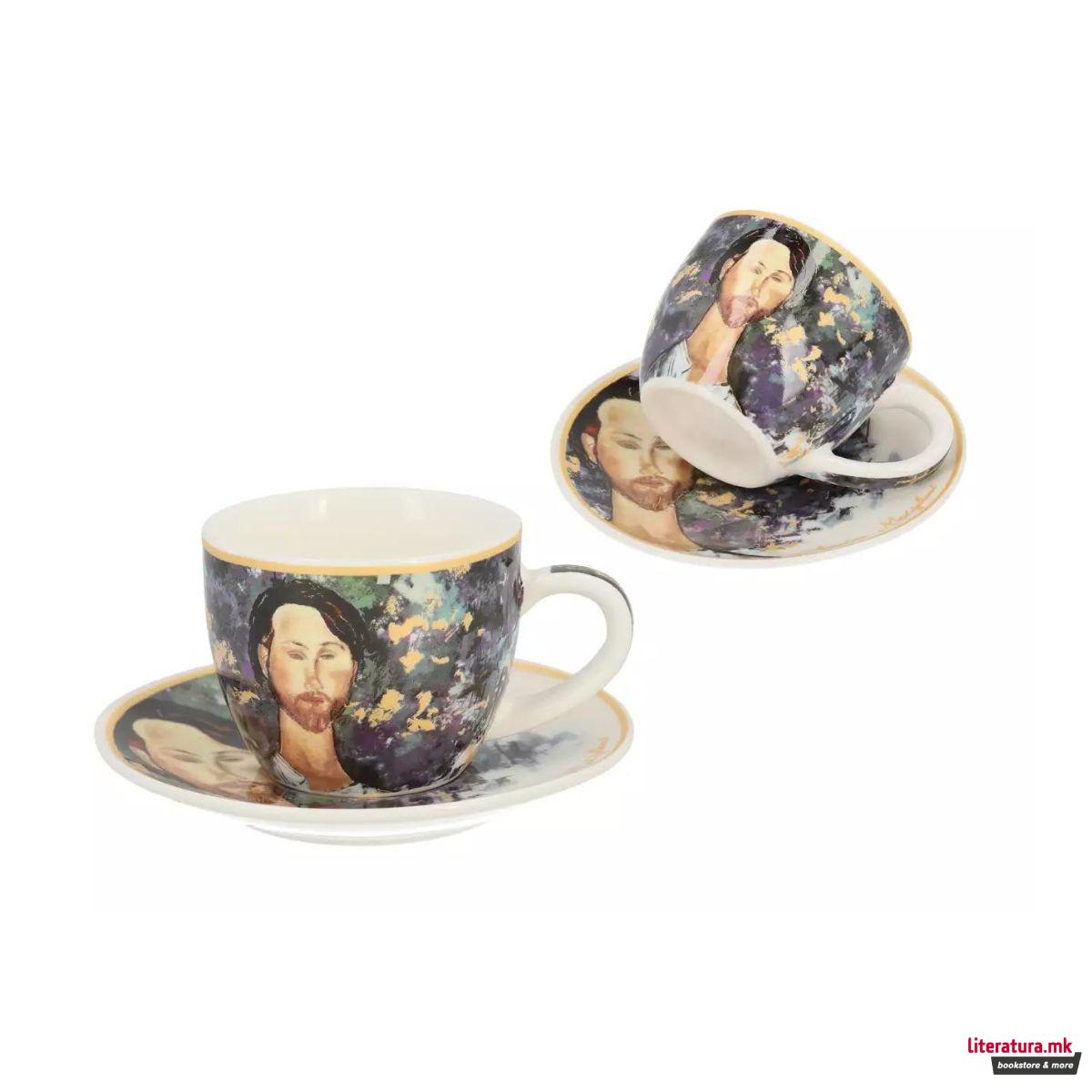 Шолја за еспресо со тацна, Amedeo Modigliani - Leopold Zborowski, 80ml 