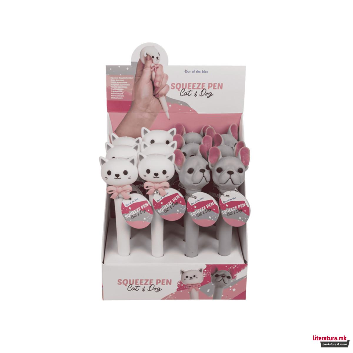 Пенкало со анти-стрес фигура, Маче/Куче 