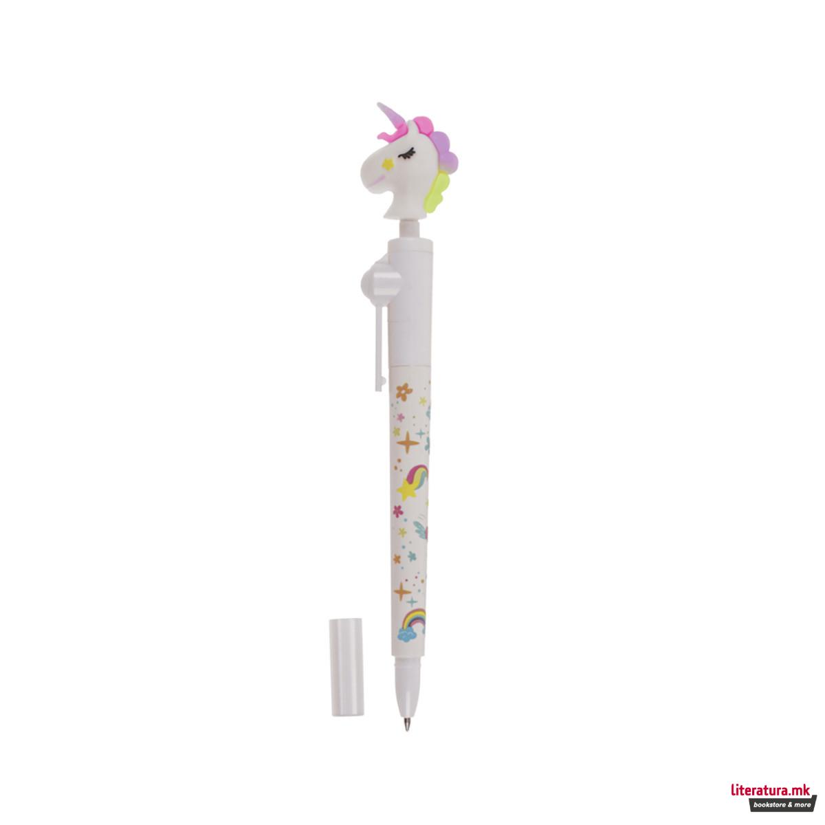 Пенкало со ротирачка фигура - Еднорог, 4 бои 