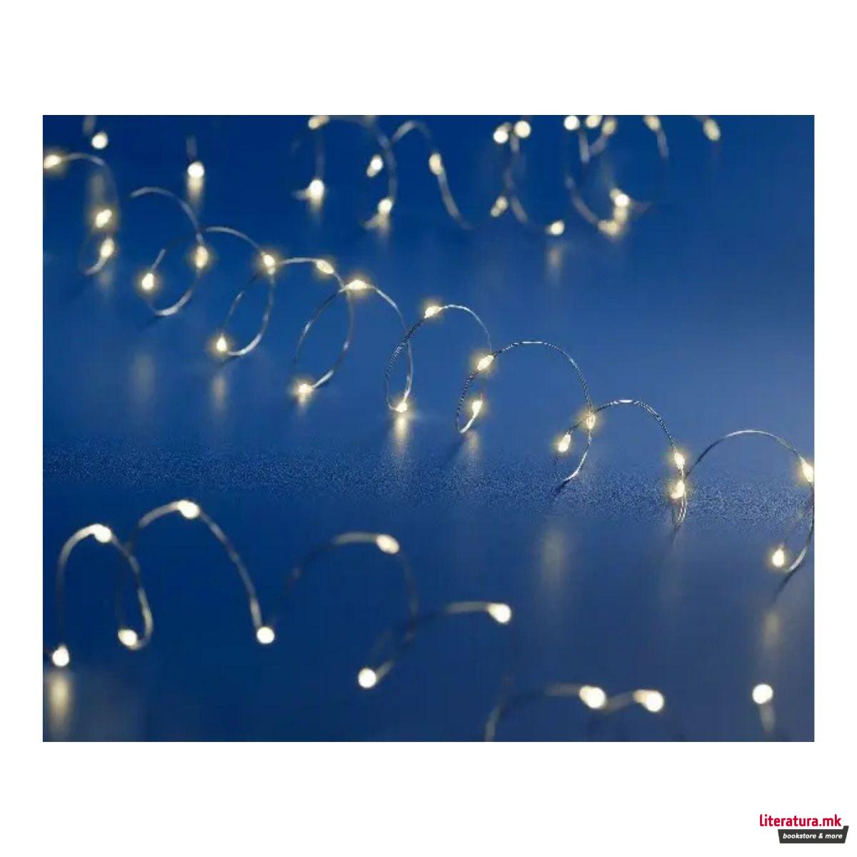 Новогодишни микро LED сијалички - топло бели, 495 цм 