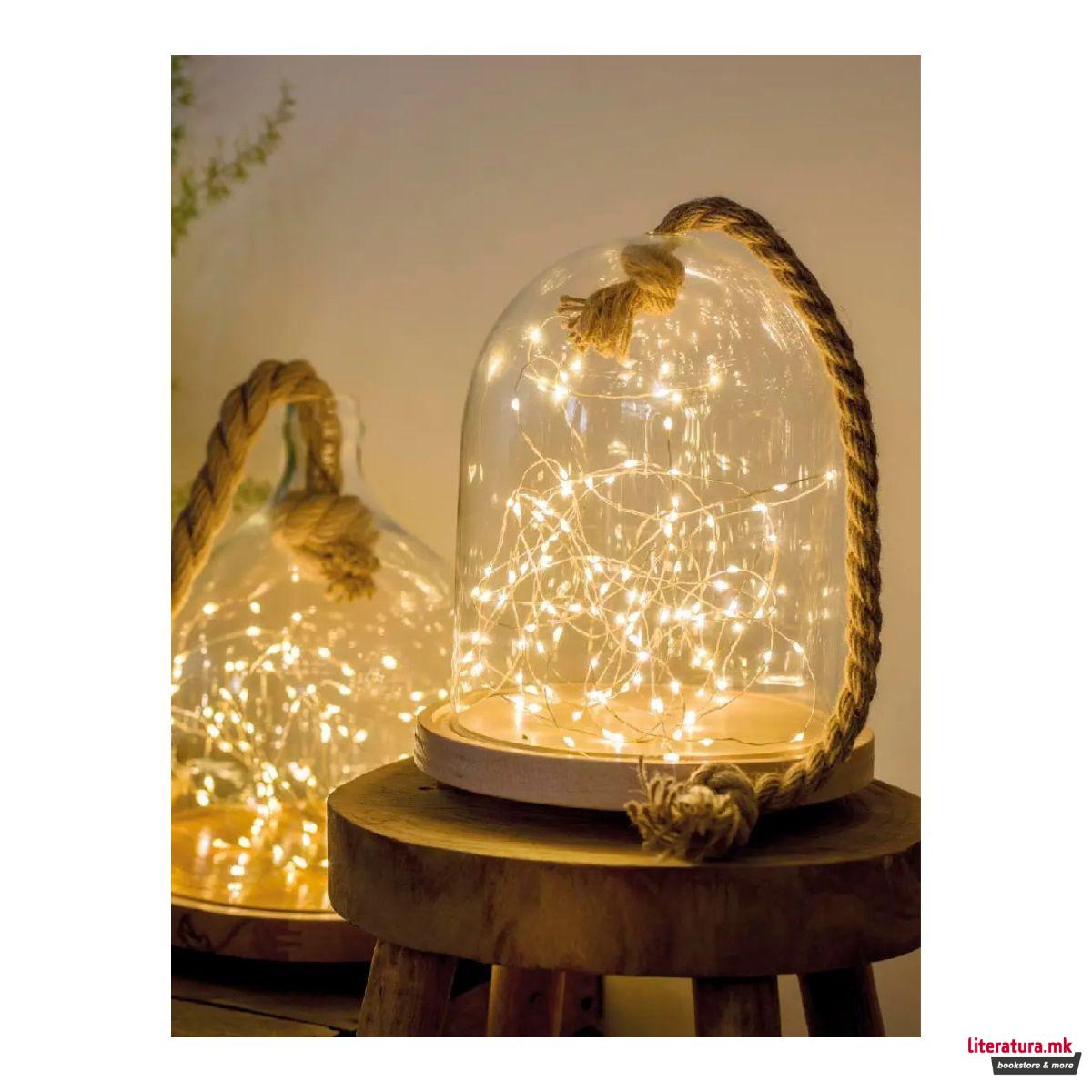 Новогодишни микро LED сијалички - топло бели, 495 цм 