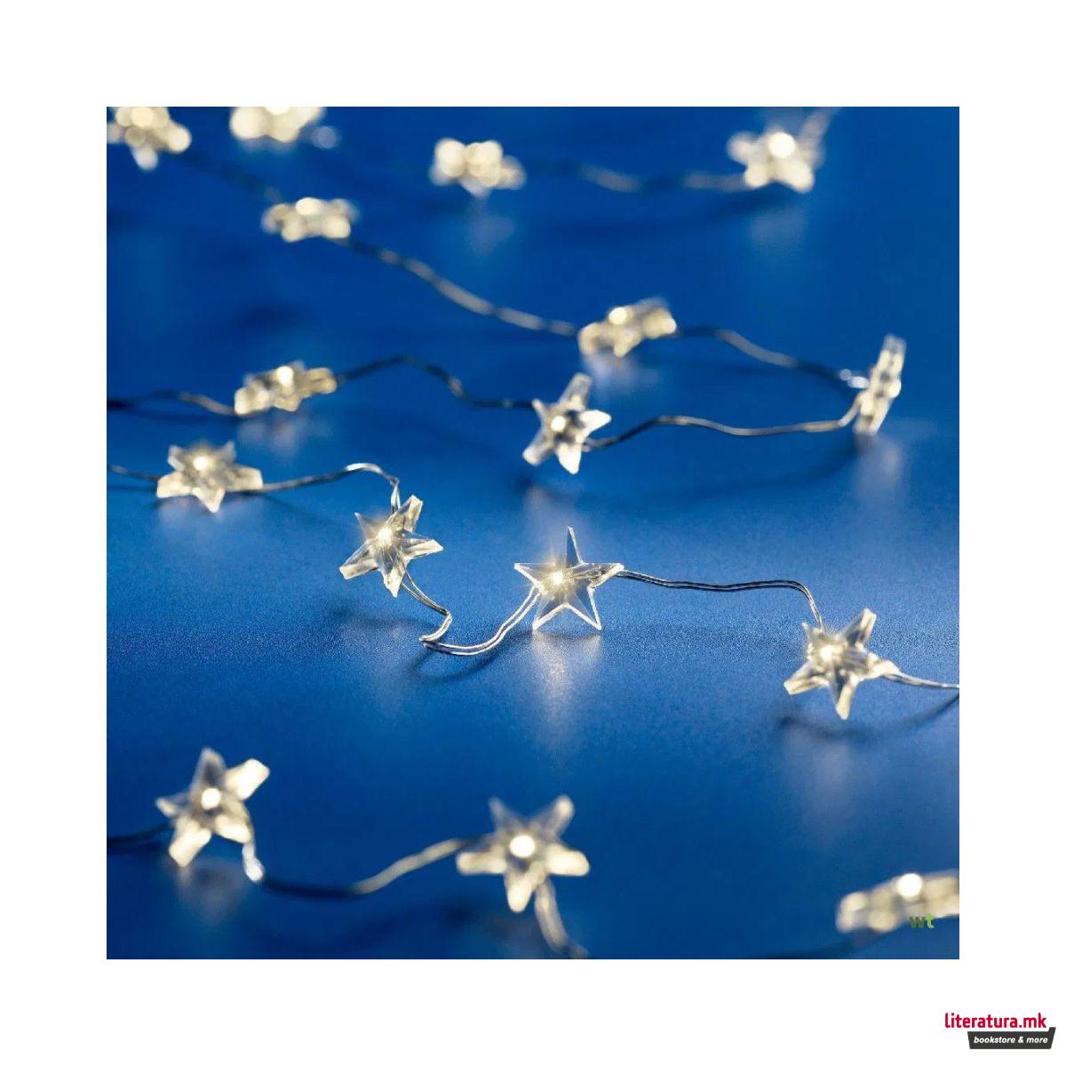 Новогодишни LED сијалички - ѕвезди, 195 цм 
