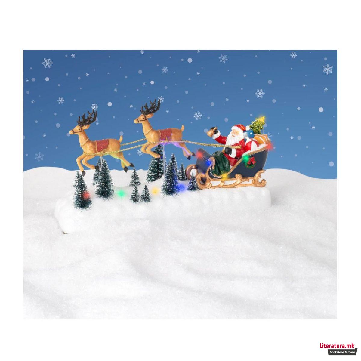 Декоративна фигура со LED светла, Santa's Sleigh 