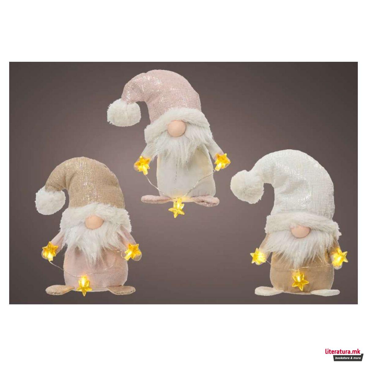 Декоративна фигура со LED светла, Gnome, 3 бои 