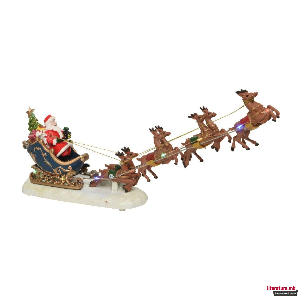 Декоративна фигура со LED светла, Santa's Sleigh 