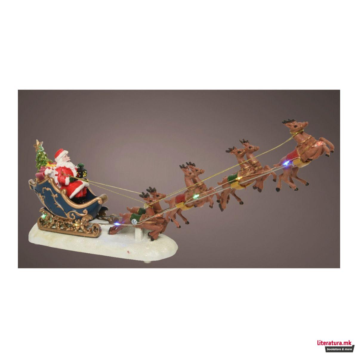 Декоративна фигура со LED светла, Santa's Sleigh 