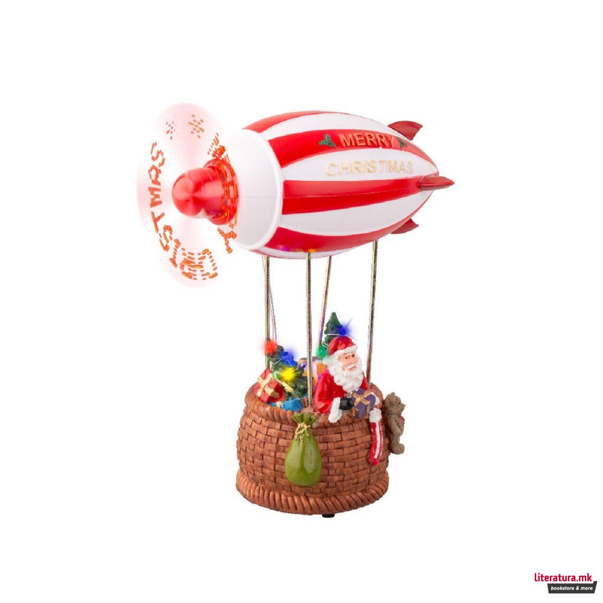 Декоративна фигура со LED светла, Christmas Hot Air Balloon 