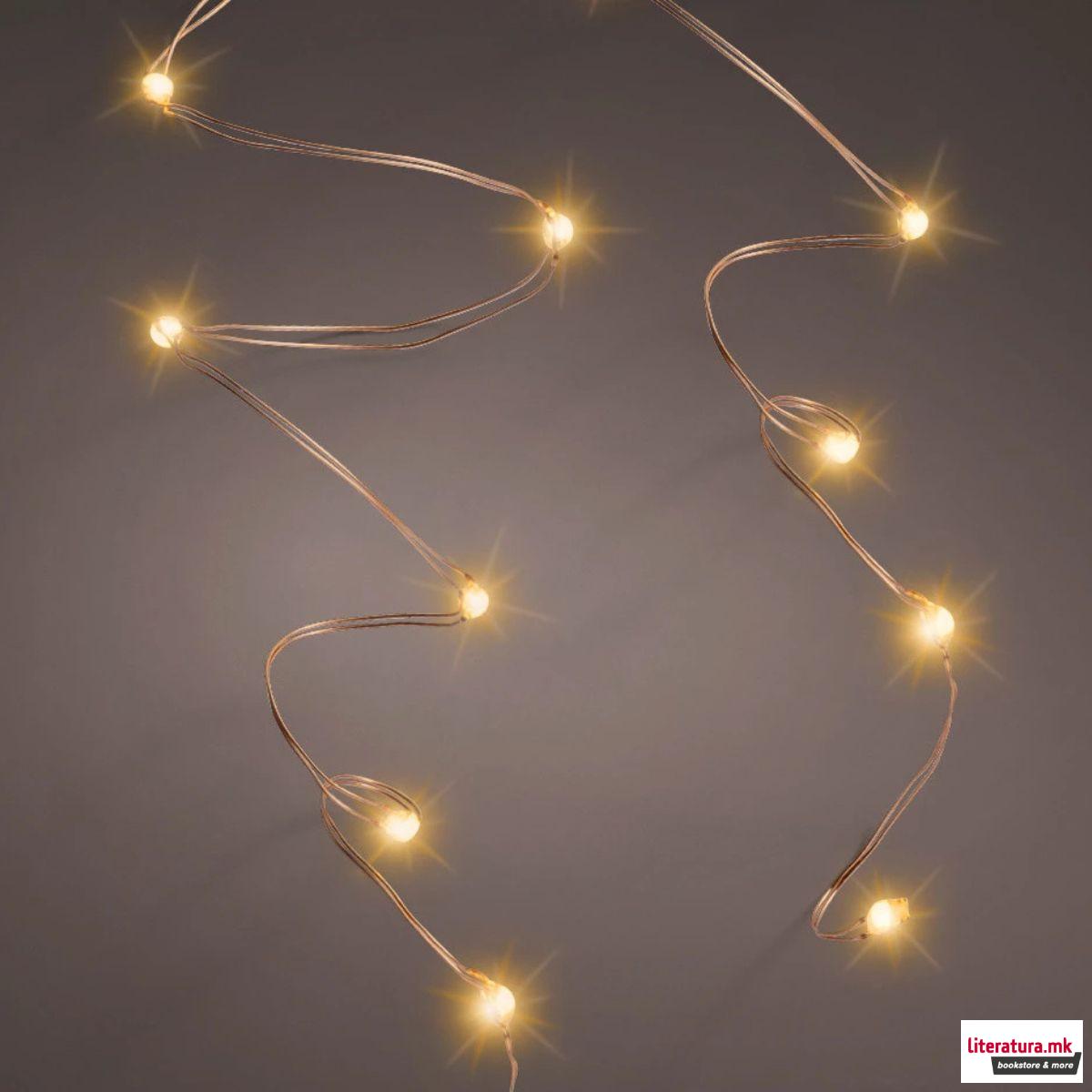 Новогодишни микро LED сијалички - топло жолти, 495 цм 