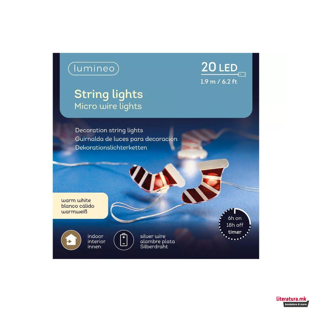 Новогодишни LED сијалички - фигури, 190 цм, 4 дизајни 