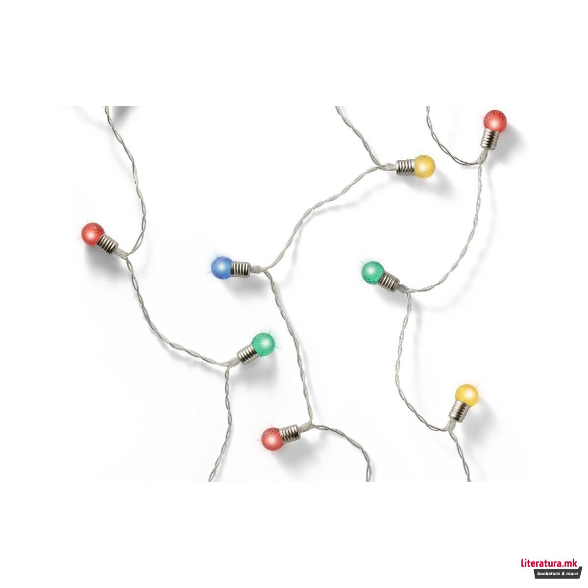 Новогодишни LED сијалички - шарени, 190 цм 
