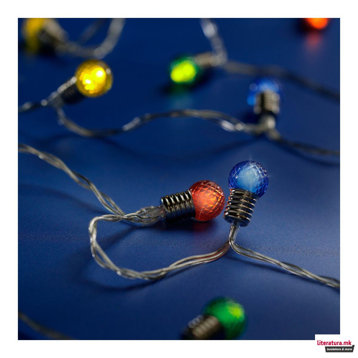 Новогодишни LED сијалички - шарени, 190 цм 