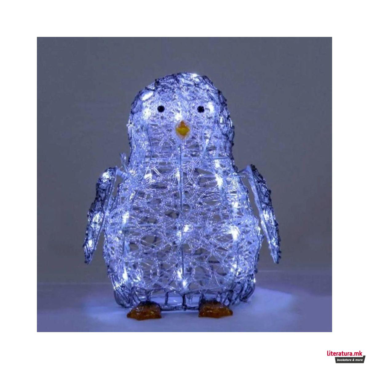 Декоративна фигура со LED светла, Penguin, 38cm 