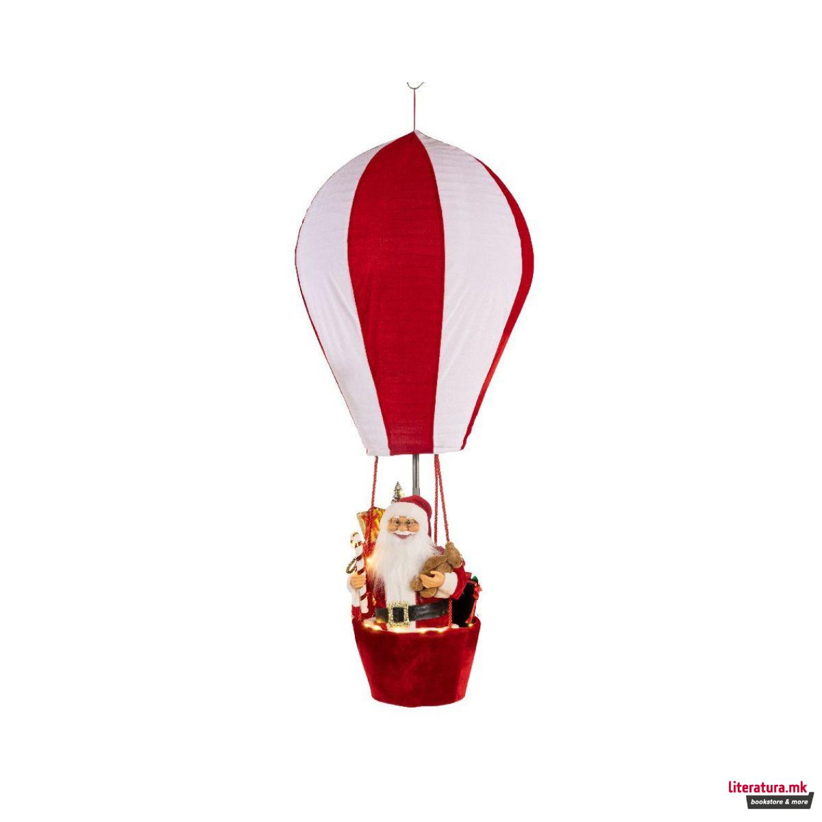 Декоративна фигура со LED светла, Santa Claus in Balloon, 150cm 