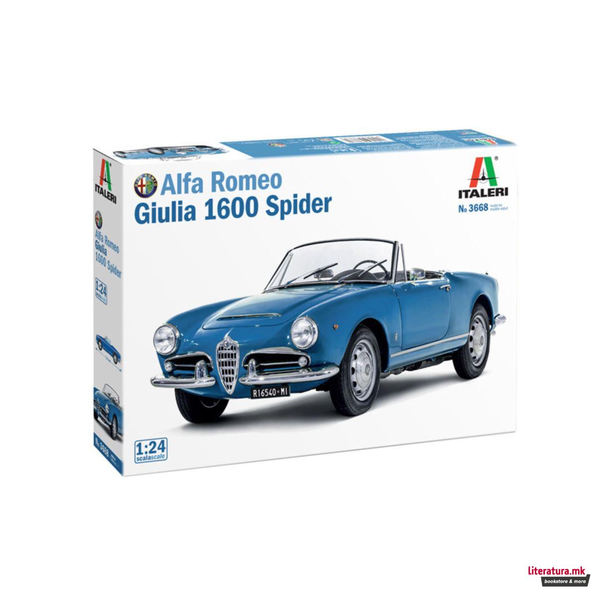 Макета, Alfa Romeo Giulia 1600 Spider, 1:24 